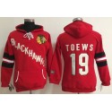 Chicago Blackhawks #19 Jonathan Toews Red Women's Old Time Heidi NHL Hoodie