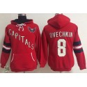 Washington Capitals #8 Alex Ovechkin Red Women's Old Time Heidi NHL Hoodie