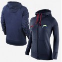 Women's Nike San Diego Chargers Full-Zip Performance Hoodie Dark Blue