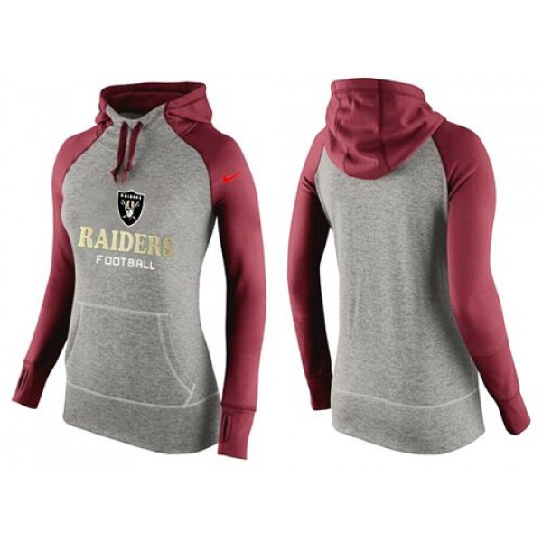 Women's Nike Oakland Raiders Performance Hoodie Grey   Red
