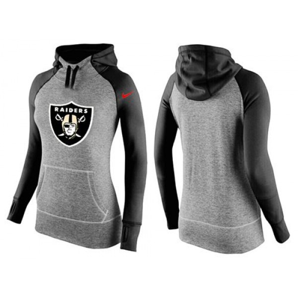 Women's Nike Oakland Raiders Performance Hoodie Grey   Black_2