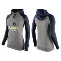 Women's Nike Oakland Raiders Performance Hoodie Grey   Dark Blue