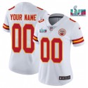 Women's Kansas City Chiefs Active Player Custom White Super Bowl LVII Patch Vapor Stitched Jersey(Run Small)