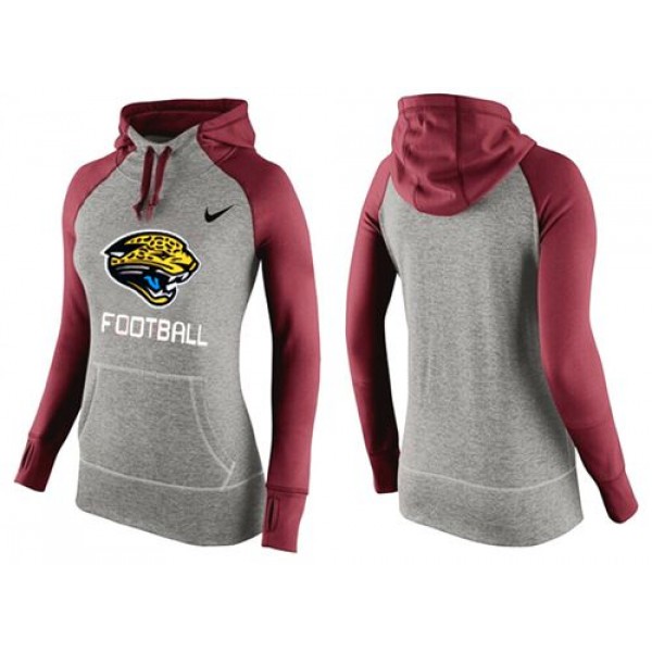 Women's Nike Jacksonville Jaguars Performance Hoodie Grey   Red