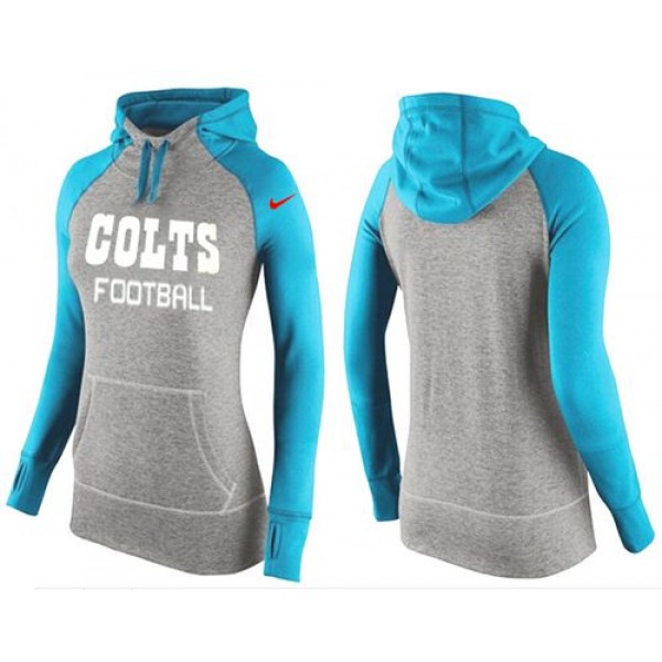 Women's Nike Indianapolis Colts Performance Hoodie Grey   Light Blue