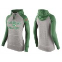 Women's Nike Green Bay Packers Performance Hoodie Grey   Green