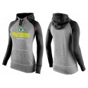 Women's Nike Green Bay Packers Performance Hoodie Grey   Black