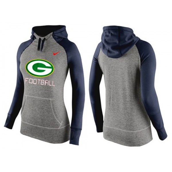Women's Nike Green Bay Packers Performance Hoodie Grey   Dark Blue