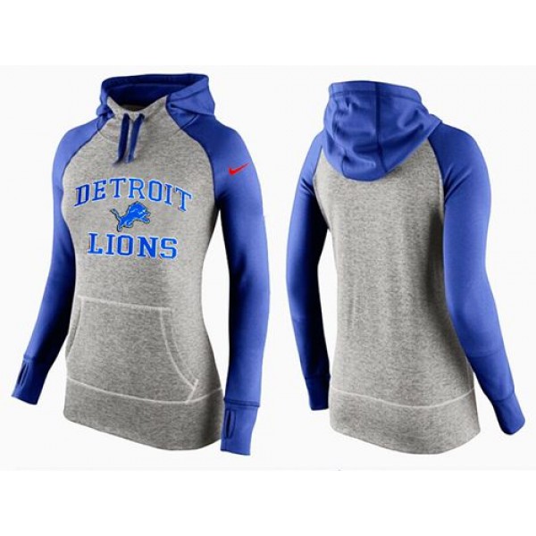 Women's Nike Detroit Lions Performance Hoodie Grey   Blue_2