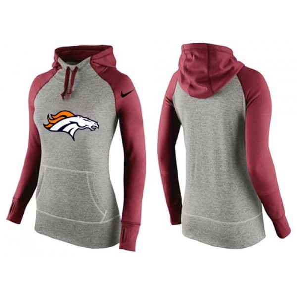 Women's Nike Denver Broncos Performance Hoodie Grey   Red_2