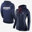 Women's Nike Dallas Cowboys Full-Zip Performance Hoodie Dark Blue