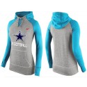 Women's Nike Dallas Cowboys Performance Hoodie Grey   Light Blue