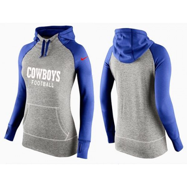 Women's Nike Dallas Cowboys Performance Hoodie Grey   Blue