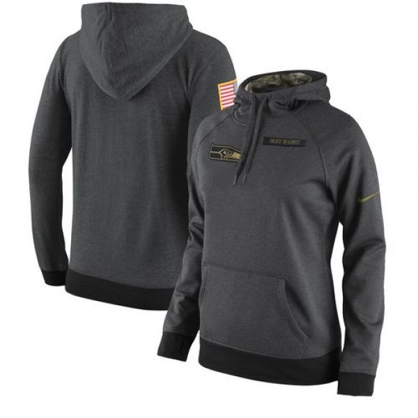 Women's Seattle Seahawks Nike Anthracite Salute To Service Player Performance Hoodie