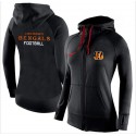 Women's Nike Cincinnati Bengals Full-Zip Performance Hoodie Black