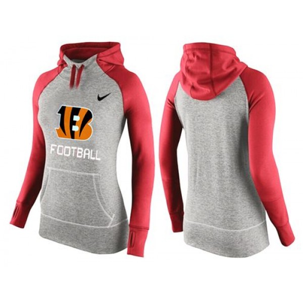 Women's Nike Cincinnati Bengals Performance Hoodie Grey   Red_1