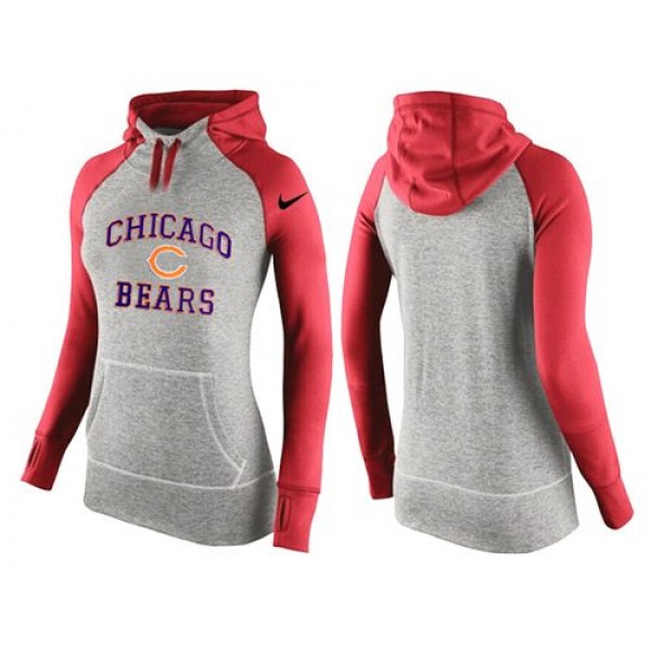 Women's Nike Chicago Bears Performance Hoodie Grey   Red