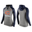 Women's Nike Chicago Bears Performance Hoodie Grey   Dark Blue