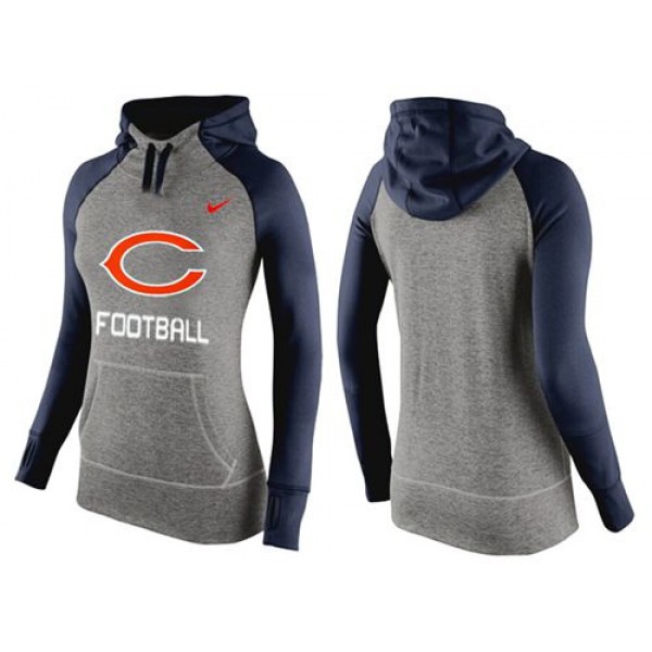 Women's Nike Chicago Bears Performance Hoodie Grey   Dark Blue