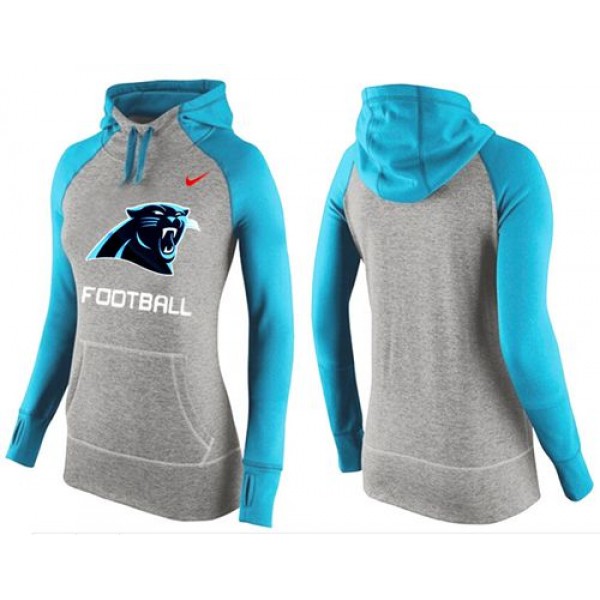 Women's Nike Carolina Panthers Performance Hoodie Grey   Light Blue_1