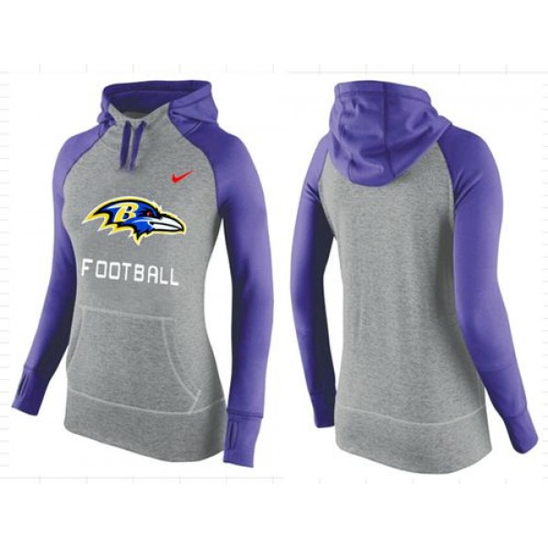 Women's Nike Baltimore Ravens Performance Hoodie Grey   Purple_1