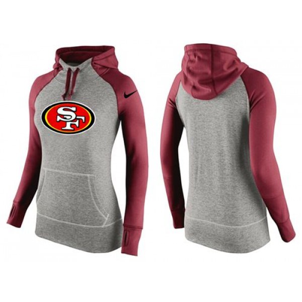 Women's Nike San Francisco 49ers Performance Hoodie Grey   Red_3