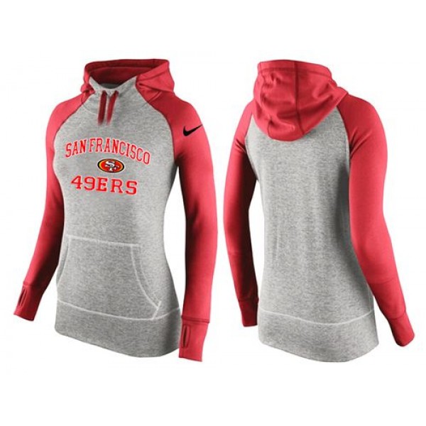 Women's Nike San Francisco 49ers Performance Hoodie Grey   Red_2