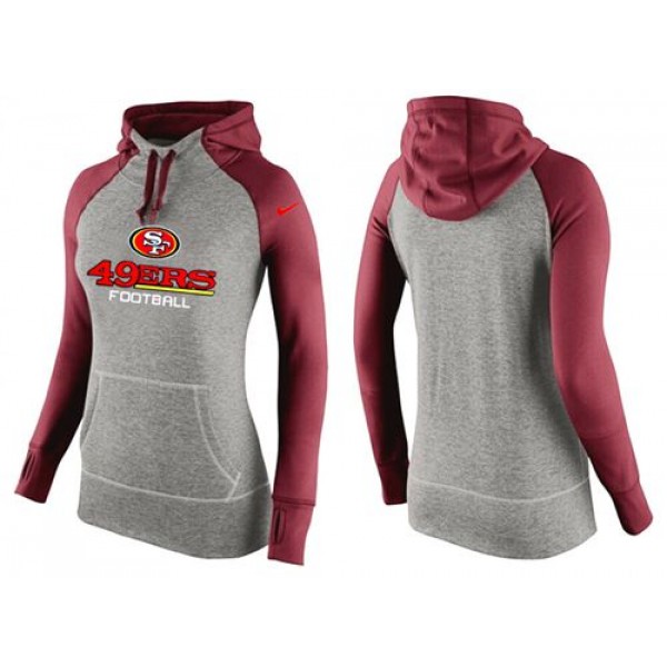 Women's Nike San Francisco 49ers Performance Hoodie Grey   Red_1