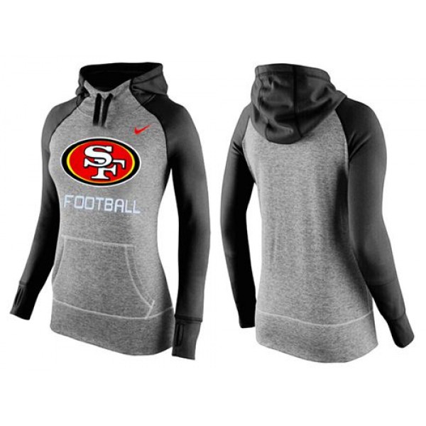 Women's Nike San Francisco 49ers Performance Hoodie Grey   Black