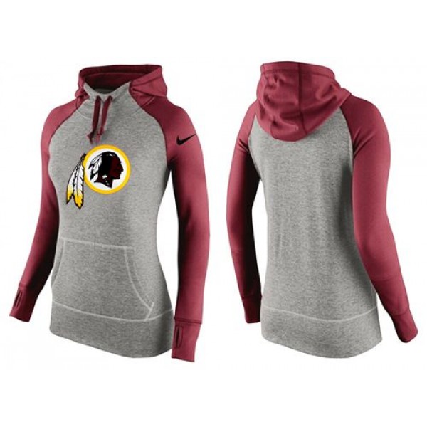 Women's Nike Washington Redskins Performance Hoodie Grey   Red_2