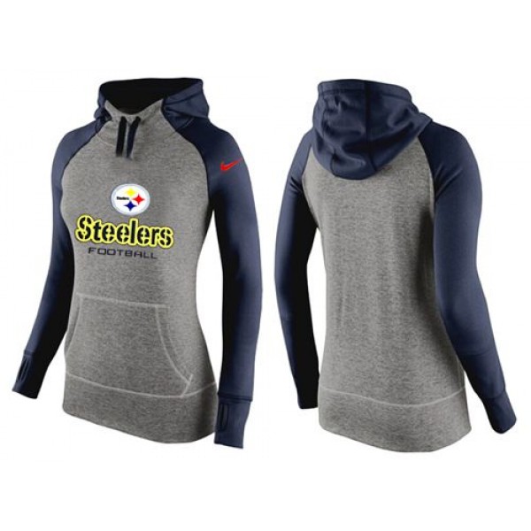 Women's Nike Pittsburgh Steelers Performance Hoodie Grey   Dark Blue_2