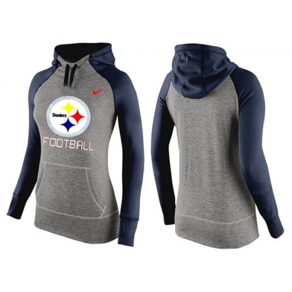 Women's Nike Pittsburgh Steelers Performance Hoodie Grey   Dark Blue_1