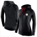 Women's Nike Pittsburgh Steelers Full-Zip Performance Hoodie Black_2