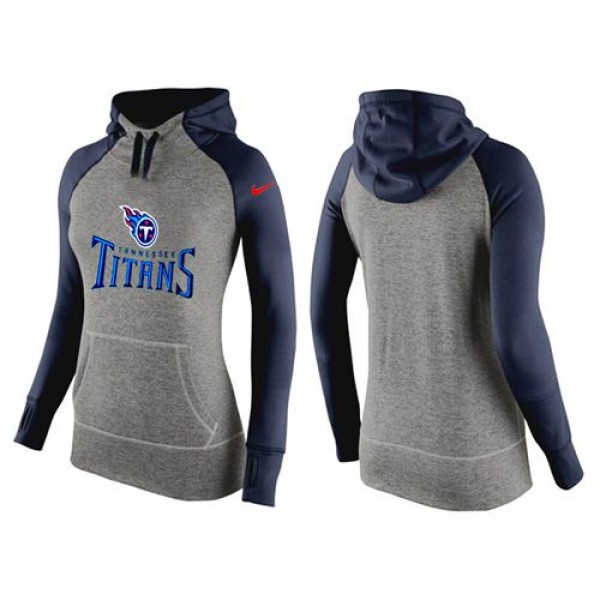 Women's Nike Tennessee Titans Performance Hoodie Grey   Dark Blue_1