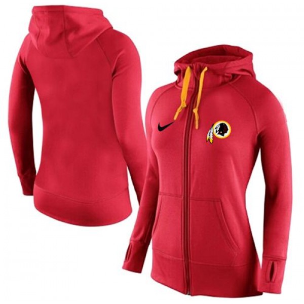 Women's Nike Washington Redskins Full-Zip Performance Hoodie Red_2