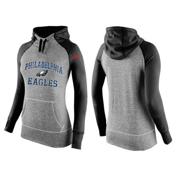 Women's Nike Philadelphia Eagles Performance Hoodie Grey   Black_2