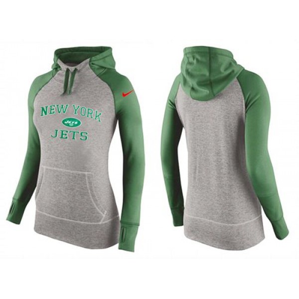 Women's Nike New York Jets Performance Hoodie Grey   Green_1