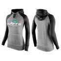 Women's Nike New York Jets Performance Hoodie Grey   Black