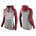 Women's Nike New York Giants Performance Hoodie Grey   Red