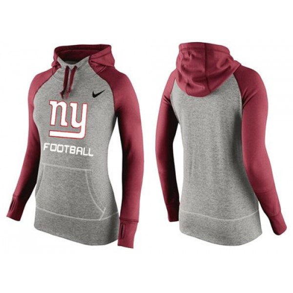 Women's Nike New York Giants Performance Hoodie Grey   Red