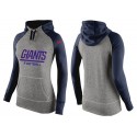 Women's Nike New York Giants Performance Hoodie Grey   Dark Blue
