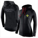 Women's Nike New Orleans Saints Full-Zip Performance Hoodie Black
