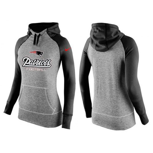Women's Nike New England Patriots Performance Hoodie Grey   Black