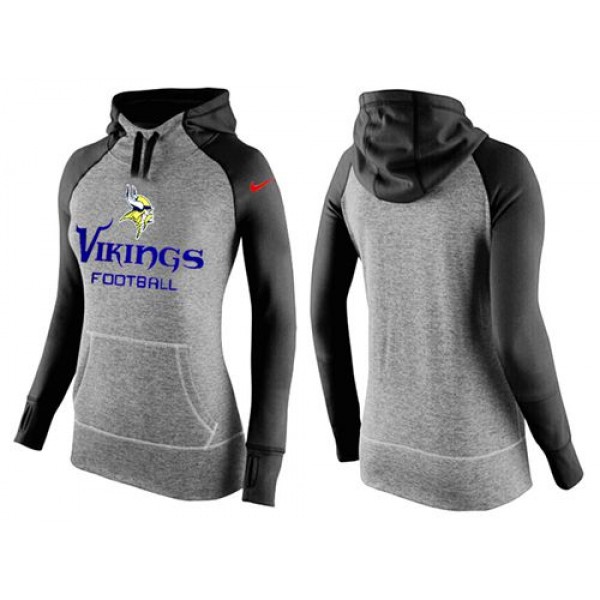 Women's Nike Minnesota Vikings Performance Hoodie Grey   Black