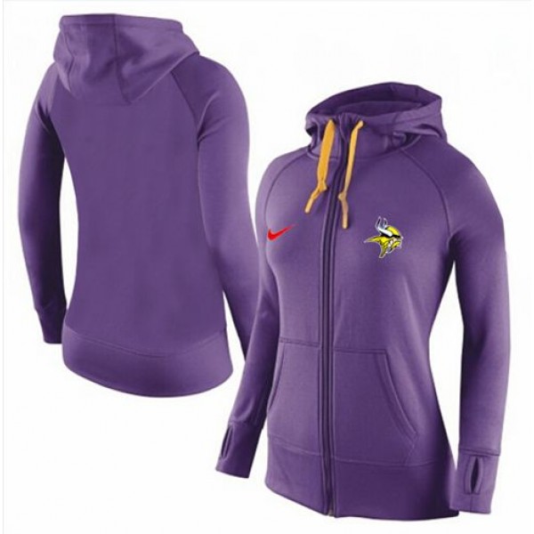 Women's Nike Minnesota Vikings Full-Zip Performance Hoodie Purple_2