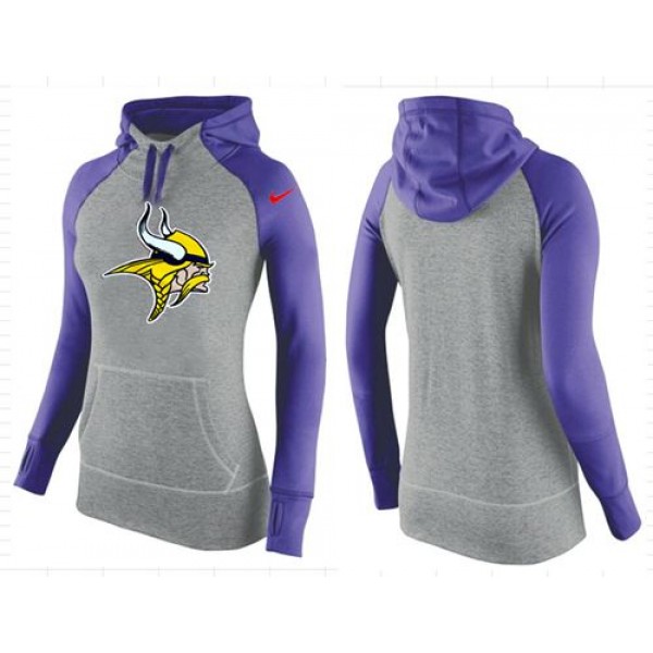 Women's Nike Minnesota Vikings Performance Hoodie Grey   Purple_2