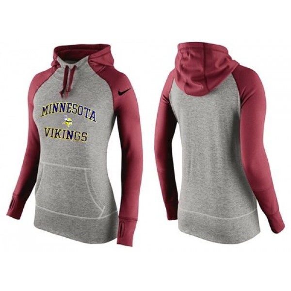 Women's Nike Minnesota Vikings Performance Hoodie Grey   Red