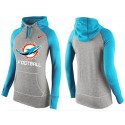 Women's Nike Miami Dolphins Performance Hoodie Grey   Blue_1