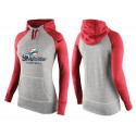 Women's Nike Miami Dolphins Performance Hoodie Grey   Red