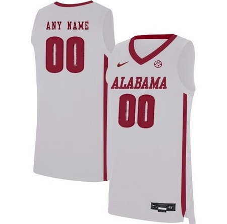 Alabama Crimson Tide Customized White 2019 College Basketball Jersey